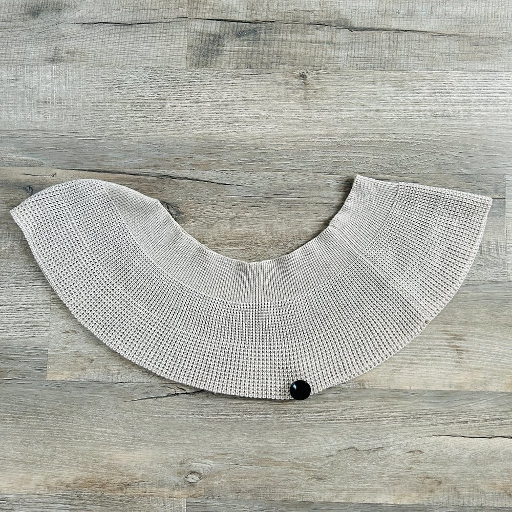 OSKA Knitwear 100% Virgin Wool Knit Button Closure Shoulder Shawl